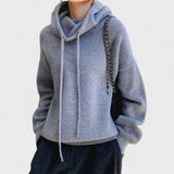 Drawstring Funnel-Neck Jumper
