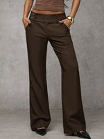 Camille | High-Waisted Wide-Leg Trousers with a Button Waist