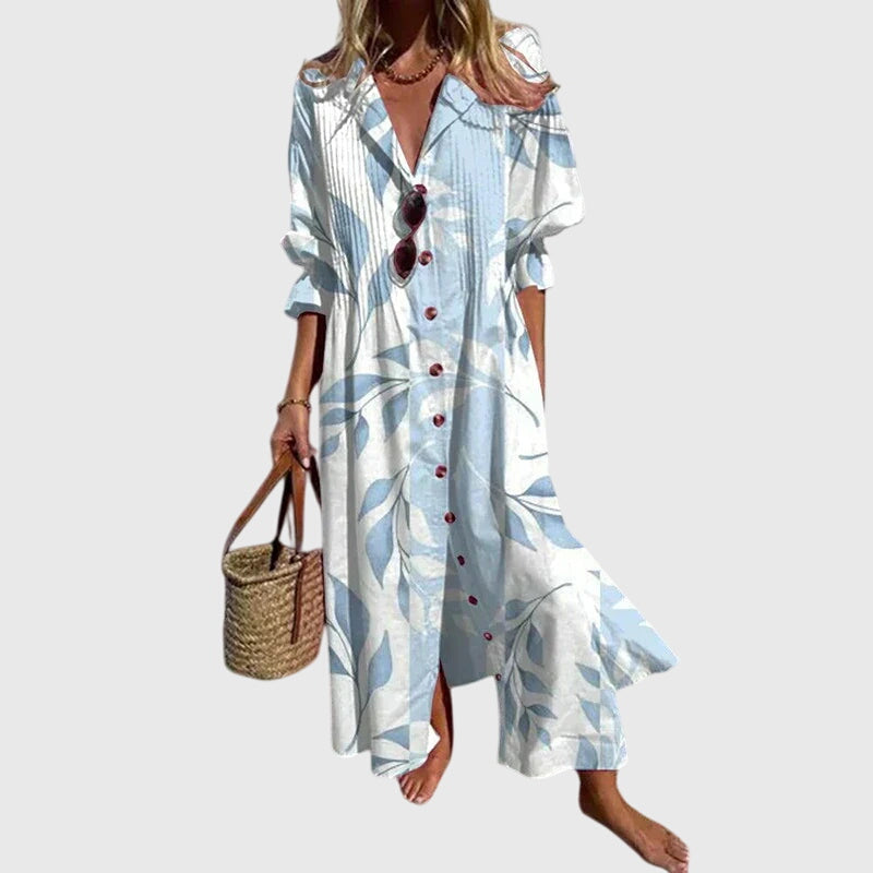 Elegant Bohemian Dress Light Blue, studio photo