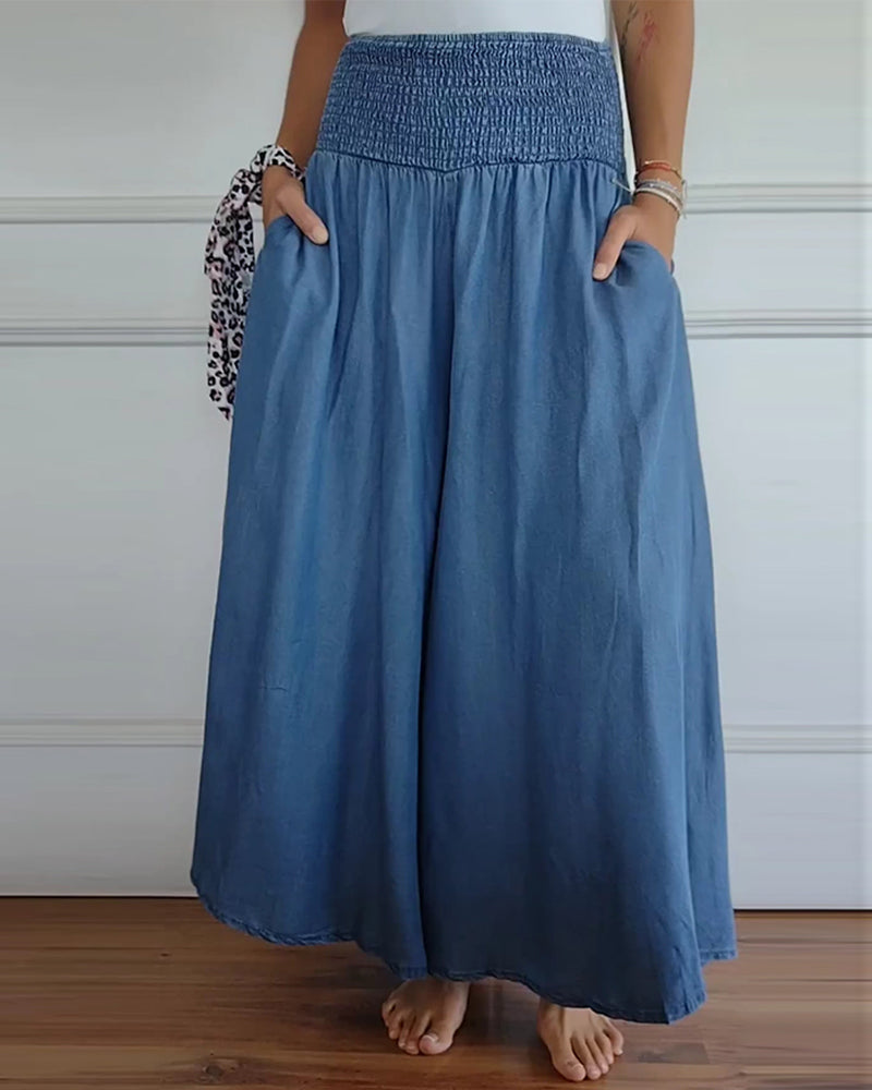 Lara Effortless Fit Elastic Waist Pants Blue, photo studio