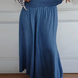 Lara | Wide-Leg Palazzo Pants with a Smocked Waist