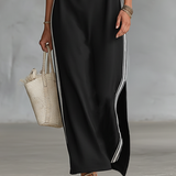 Maya | Contrast-Trim Maxi Shirt Dress
