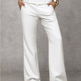 Camille | High-Waisted Wide-Leg Trousers with a Button Waist