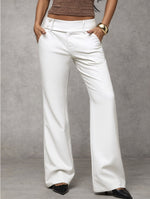 Camille | High-Waisted Wide-Leg Trousers with a Button Waist