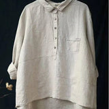 Elegant Summer Blouse in Olive Linen
