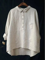 Elegant Summer Blouse in Olive Linen