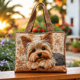 Edina | Quilted Tote Bag with a Yorkshire Terrier