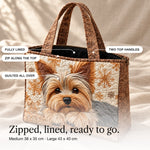 Edina | Quilted Tote Bag with a Yorkshire Terrier