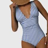 Supportive Striped One-Piece Swimsuit
