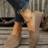 Nadia | Square-Toe Knit Flats