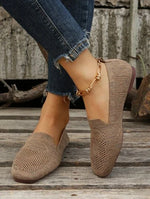 Nadia | Square-Toe Knit Flats