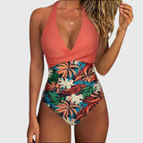 Elegant V-Neck One-Piece Swimsuit