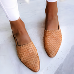 Thalia | Woven Slingback Flats with a Pointed Toe