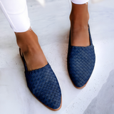Thalia | Woven Slingback Flats with a Pointed Toe