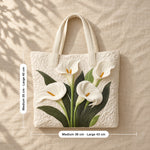 Eluned | Quilted Tote Bag with Calla Lilies
