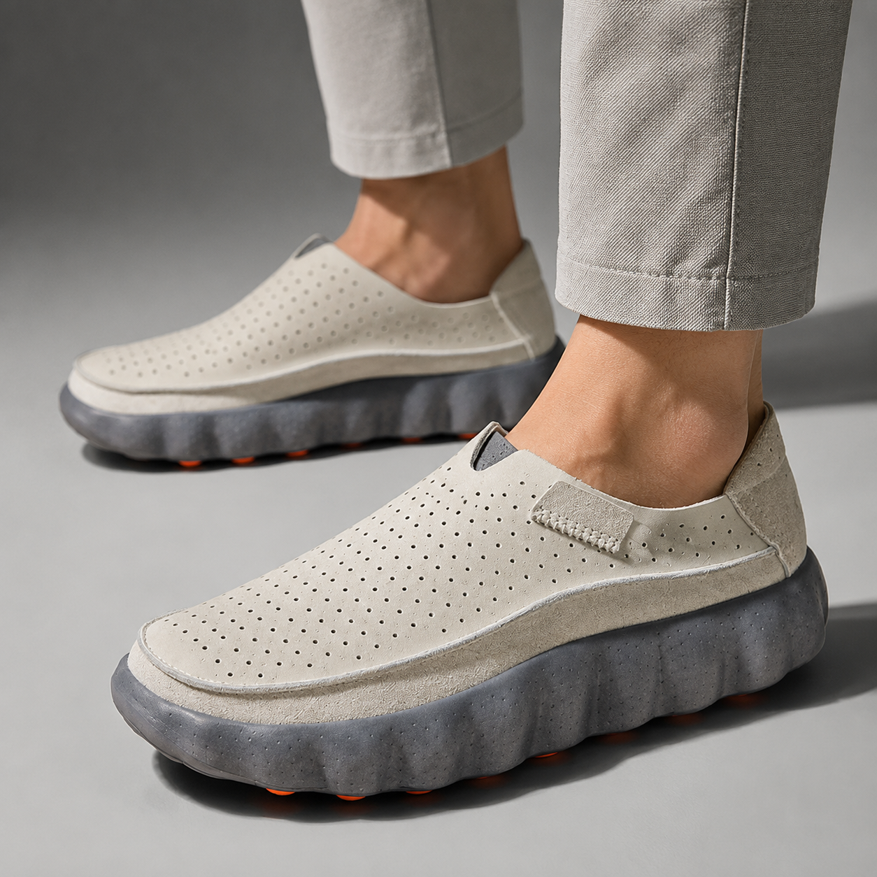 Emi Lightweight Comfort Pod Loafers Grey, photo studio