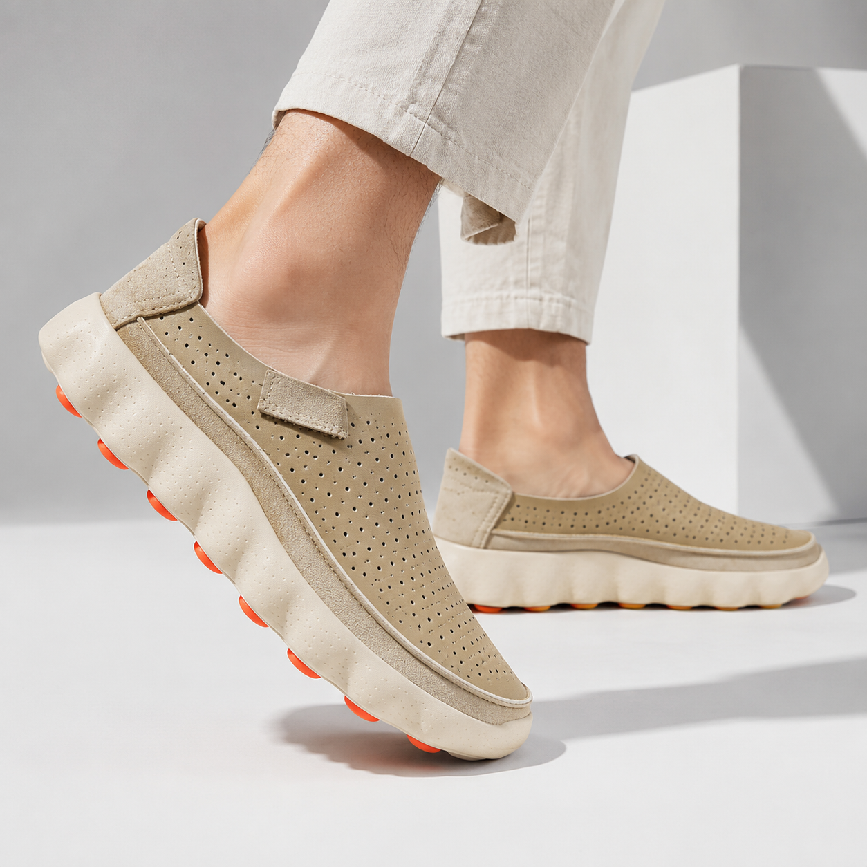 Emi Lightweight Comfort Pod Loafers Grey, photo studio