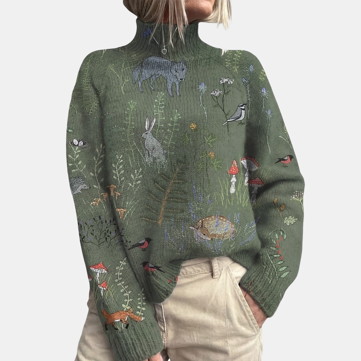 Enchanted Forest Jumper Green, studio photo