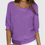 Purple Three-Quarter Sleeve Jumper