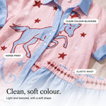 Euphemia | Horse Print Shirt and Pull-On Shorts Set with Contrast Trim