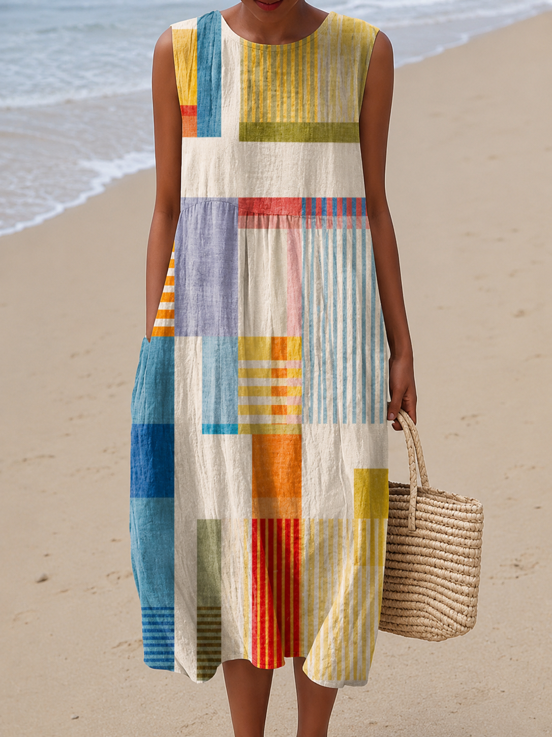 The Apolline Midi Dress Multicolor, photo studio