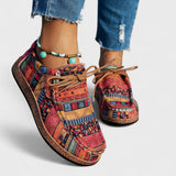 Lexi | Patterned Laced Shoes with a Moccasin Toe