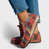 Lexi | Patterned Laced Shoes with a Moccasin Toe
