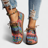 Lexi | Patterned Laced Shoes with a Moccasin Toe