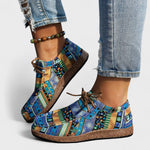 Lexi | Patterned Laced Shoes with a Moccasin Toe