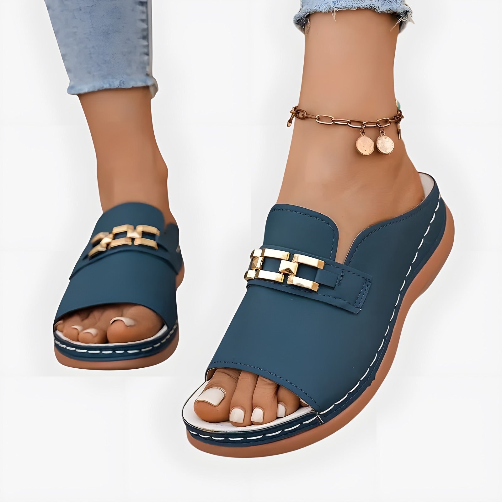Beatrice | Women's Orthopaedic Sandals Blue, photo studio