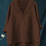 Elegant Summer Blouse in Mustard Linen