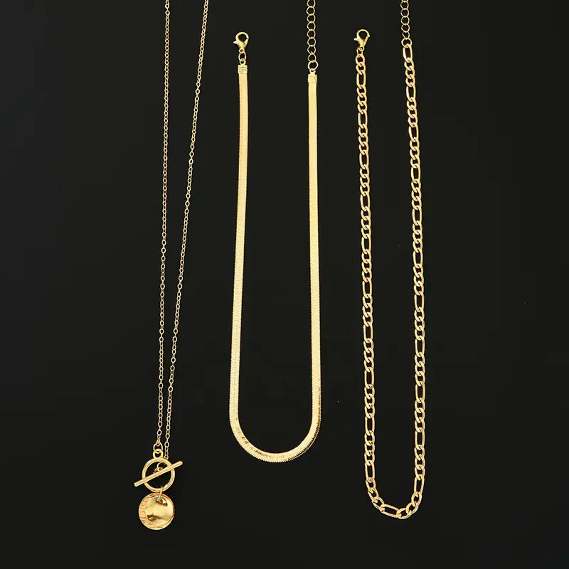 Ailish | Textured Coin Layered Necklace