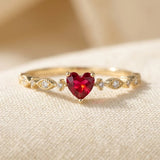 Aine | Ruby Heart Ring