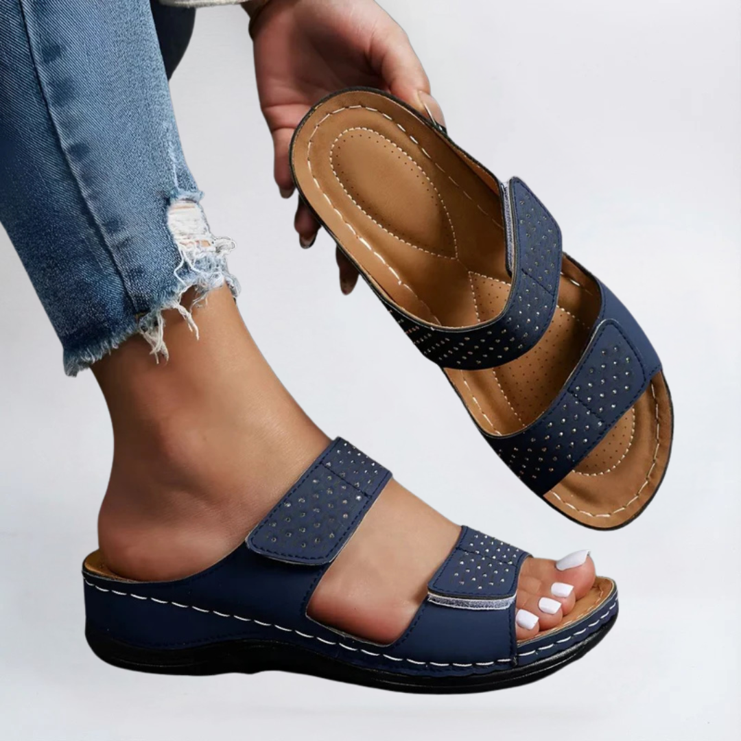 Faith | Women's Elegant Orthopaedic Sandals Blue, photo studio