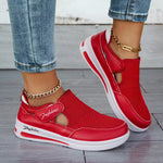 Allison | Cut-Out Knit Sneakers with a Strap Fastening