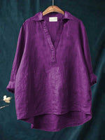 Elegant Summer Blouse in Black Linen