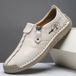 June | Stitched Slip-On Shoes with a Side Zip