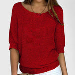 Purple Three-Quarter Sleeve Jumper