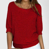 Purple Three-Quarter Sleeve Jumper