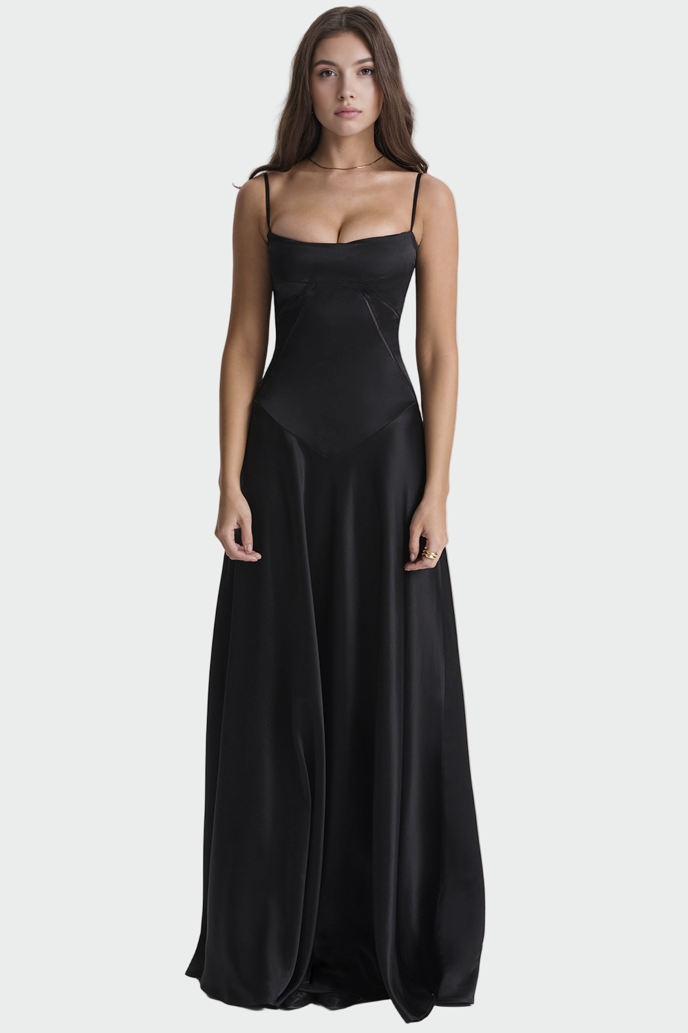 Vada | Satin Dress Black, photo studio