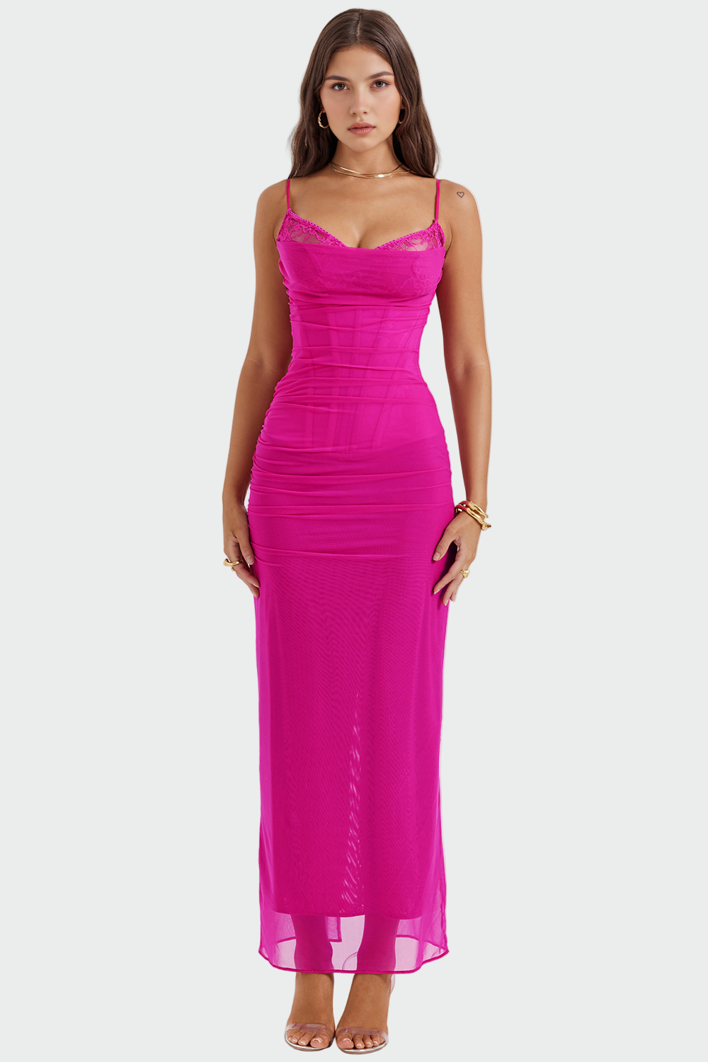 Pamela | Elegant Dress Pink, photo studio