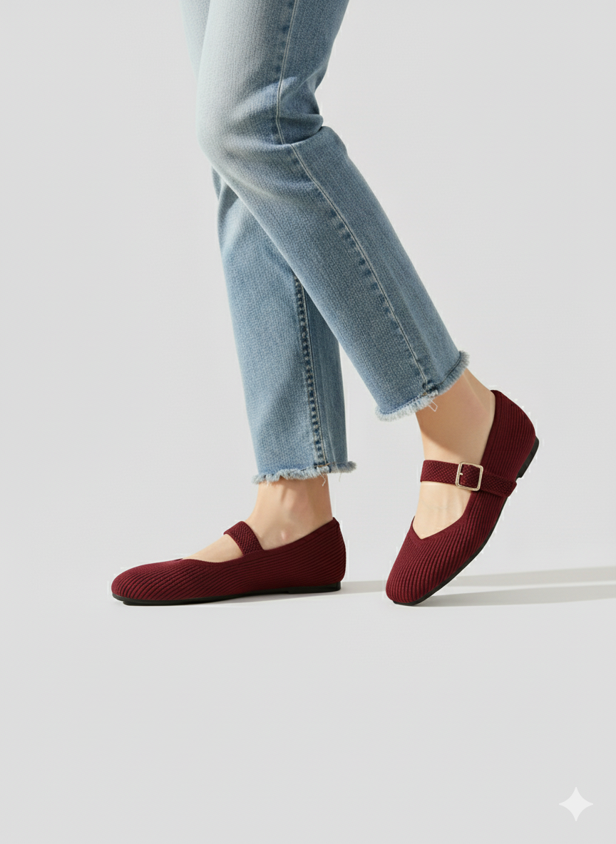 Fiona Mary-Jane Flats Navy, photo studio