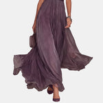 Flavia | Purple Cut-Out Maxi Dress with Lace Trim