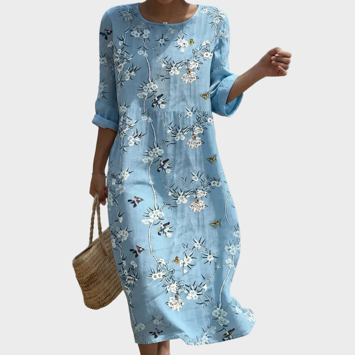 Beatrix | Printed Round-Neck Maxi Dress