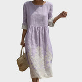 Carla | Printed Round-Neck Maxi Dress