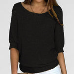 Purple Three-Quarter Sleeve Jumper