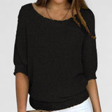 Purple Three-Quarter Sleeve Jumper