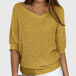 Purple Three-Quarter Sleeve Jumper