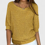 Purple Three-Quarter Sleeve Jumper