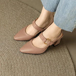 Lysandra | Pointed-Toe Slingback Heels with a Block Heel